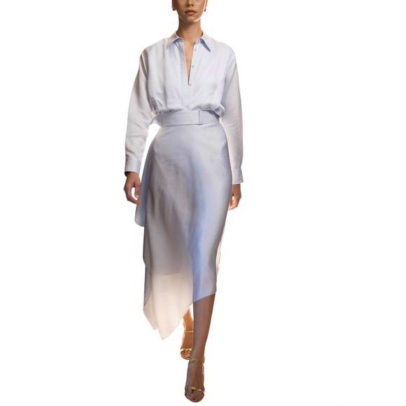 Brandon Maxwell | Dresses | New Brandon Maxwell Margot Shirtdress In Pale  Blue | Poshmark